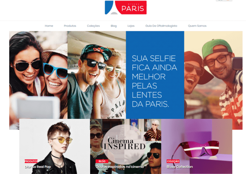 Novo site das Óticas Paris